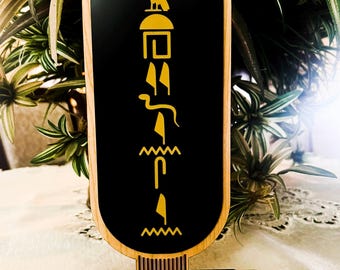 Egyptian Cartouche, Hieroglyphic Cartouche, Cartouche Hardwood Stand, Your Name in Hieroglyphics