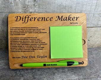 Difference Maker Note Holder, Personalized Difference Maker Gift, Difference Maker Gift