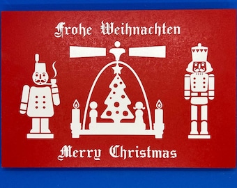 Nutcracker Christmas sign, German English Christmas SIgn , Christmas Decor, Rustic Christmas Sign