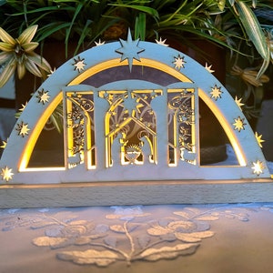 Nativity Schwibbogen, German Candle Arch. Lighted German Candle Arch, Christmas Gift