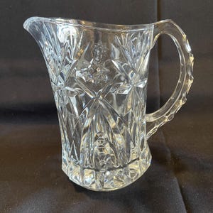 Vintage JG Durand/ Cristal D&#39;Arques Heavy Lead Cut Crystal Water Pitcher Made in France