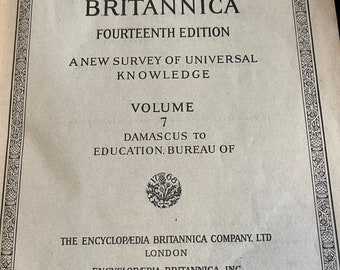 Encyclopedia Britannica Vol. 7 Hardcover 14th Edition 1932