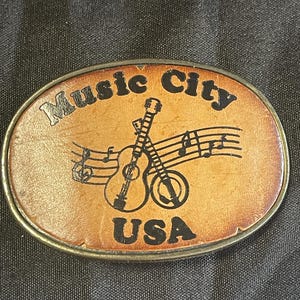 Music City Belt Buckle Vintage 1970&#39;s