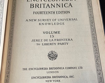 Encyclopedia Britannica Vol. 13  Hardcover 14th Edition 1932.