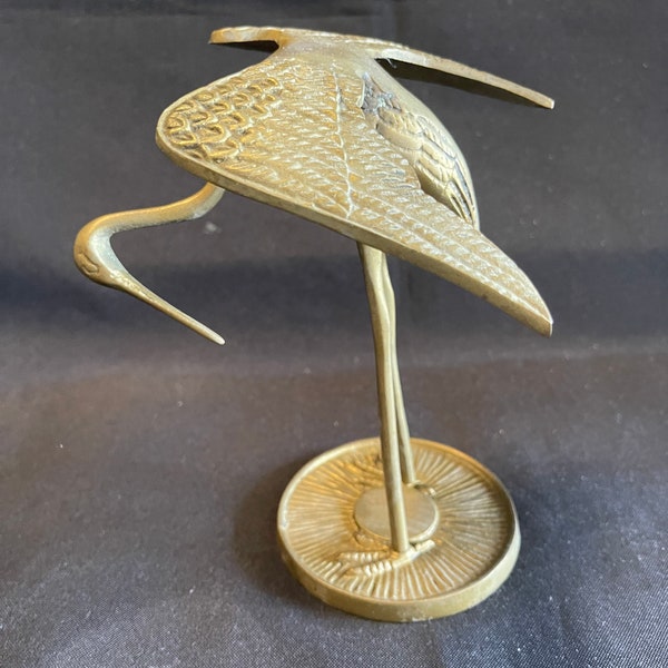 Vintage Brass Heron Statue