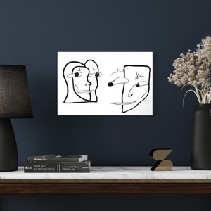 Abstract Cubist Faces // Abstract Portrait - POSCA Paint Marker on Canvas Board 14x18”