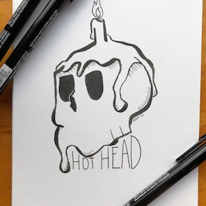 Hot Head Original 6x8” Illustration Print