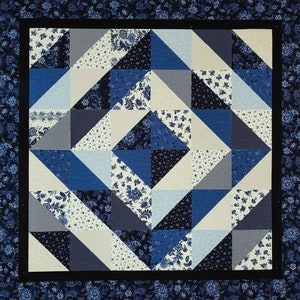 PreCut Quilt Kit!  Ready to Sew!  No Cutting by You! (Blue Diamond)