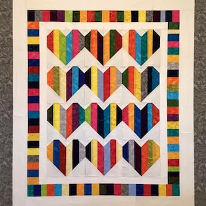 PreCut Quilt Kit!  Ready to sew!  No cutting by you!*S*  (Rainbow Hearts)