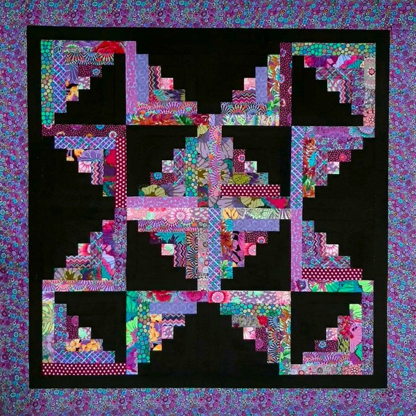 PreCut Quilt Kit!  Read to Sew!  No cutting by You! (Midnight in the Garden)