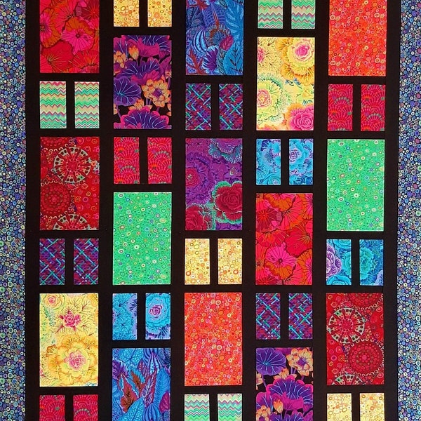 PreCut Quilt Kit!  Ready to sew!  No cutting by you!*S* (Stained Glass in Prism)