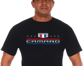 JH Design Men's Chevy Camaro T-Shirt - Distressed American Flag Graphic, 100% Cotton, Relaxed Fit - View #6