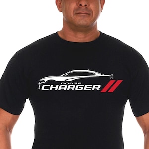 Men&#39;s Dodge Charger Silhouette Short Sleeve Crew Neck T-Shirt