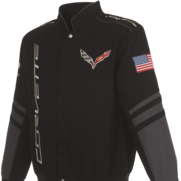 Men's Chevy Corvette C7 Jacket an Embroidered Classic Twill Coat