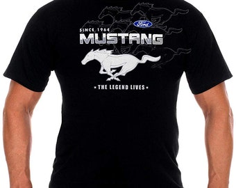 JH Design Mens Ford Mustang T-Shirts in 8 Great Styles a Short Sleeve Crew Neck Shirt