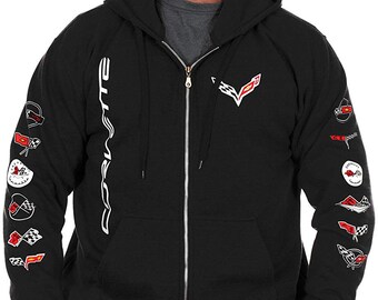 corvette zippered hoodie