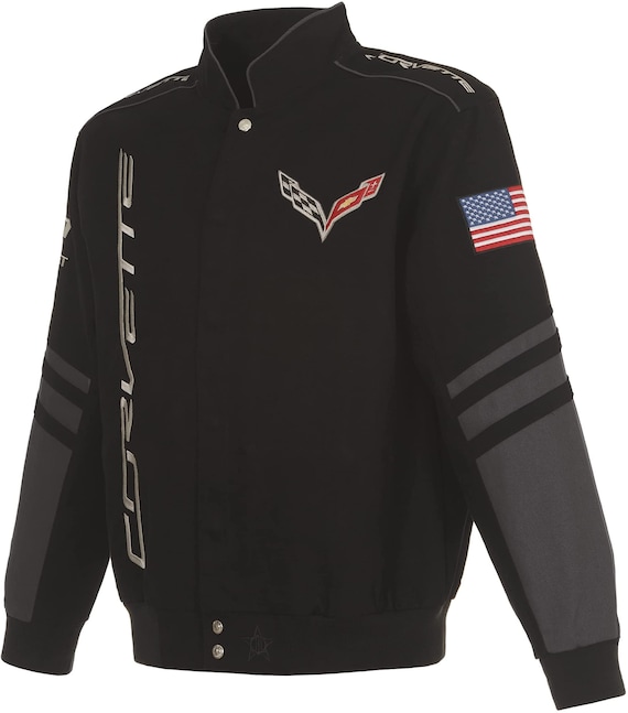 Men s Chevy Corvette C7 Jacket an Embroidered Classic Twill Coat