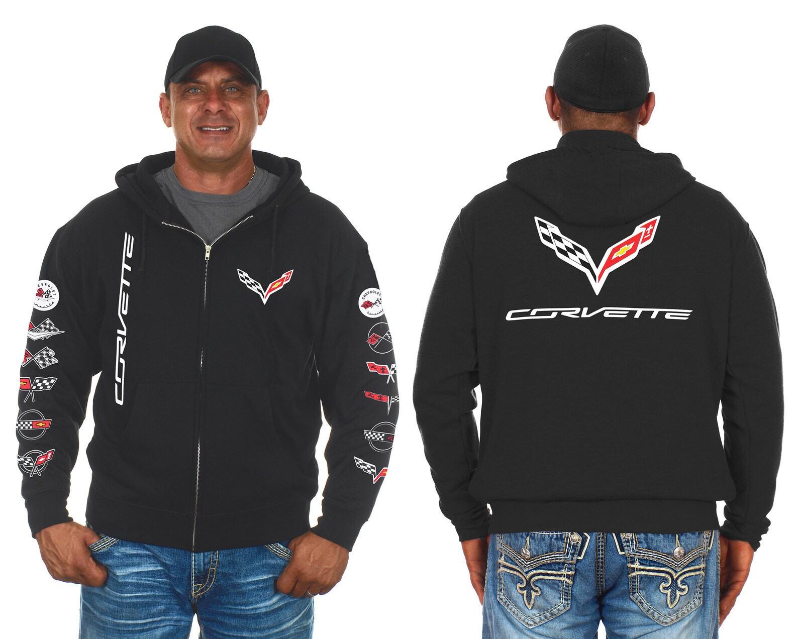 JH Design Men's Chevy Silverado Distressed Logo Pullover Hoodie