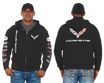 JH Design Mens Chevy Corvette Hoodie