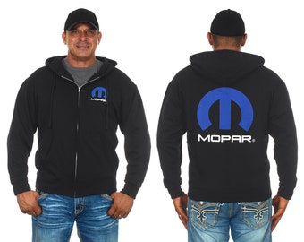 JH Design Mens Mopar Logo Zip up Hoodie - Full Sleeves Sweatshirt