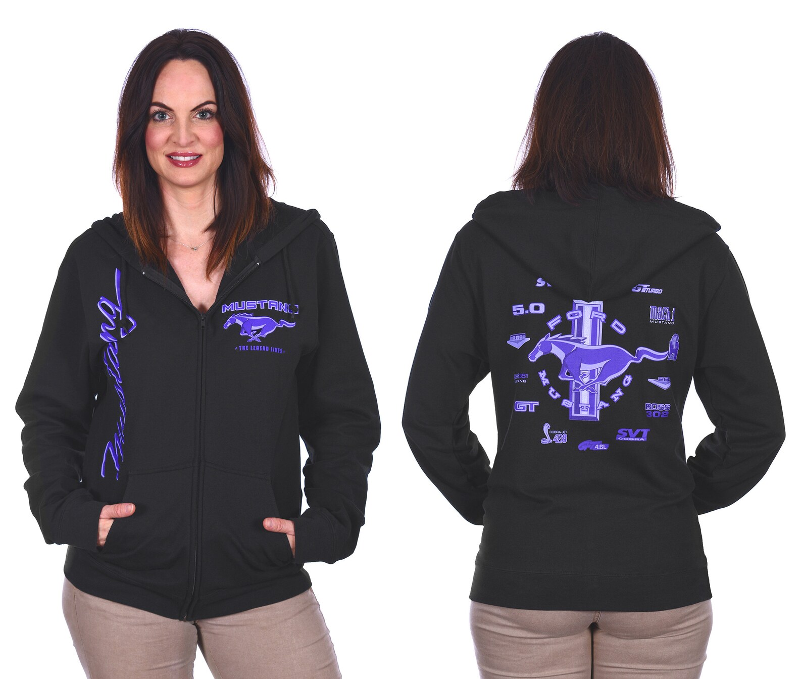 JH Design Women's Ford Mustang Zip Up Hoodie Etsy