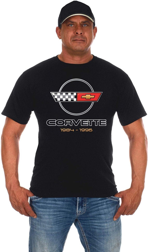 Mens Chevy Corvette T shirt C4 Series Logo Black Crew Neck Shirt Etsy Ireland