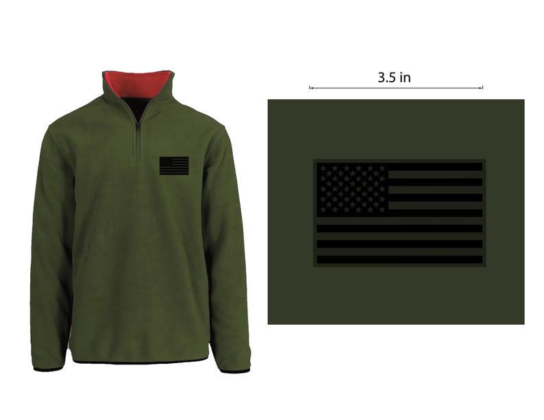 Men’s USA Quarter Zip Thermal Fleece Pullover Long Sleeve Sweatshirt image 11
