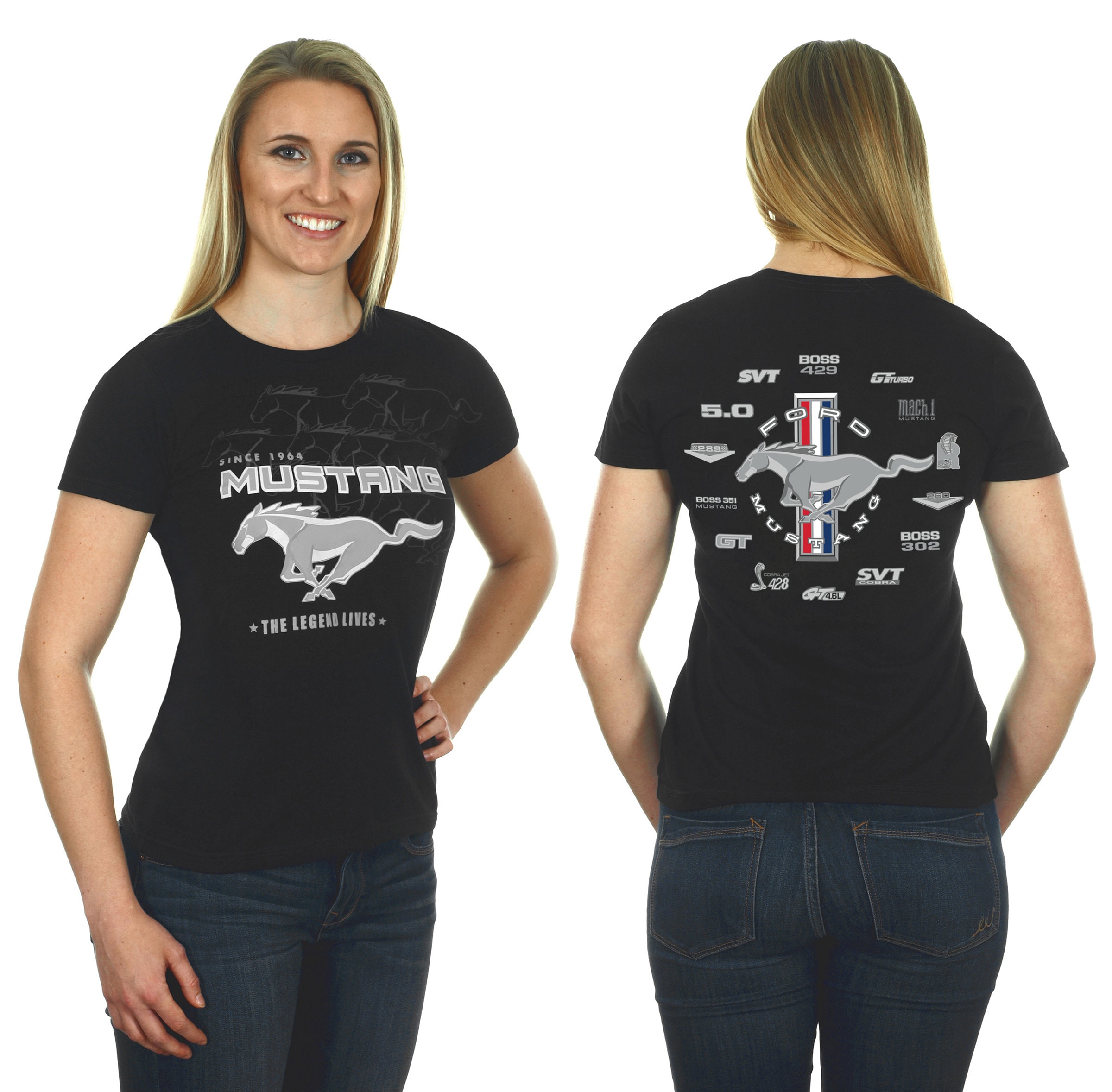 JH Design Ford Mustang Ladies Black T-shirt - Etsy