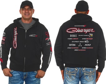 JH Design Mens Dodge Charger Hoodies