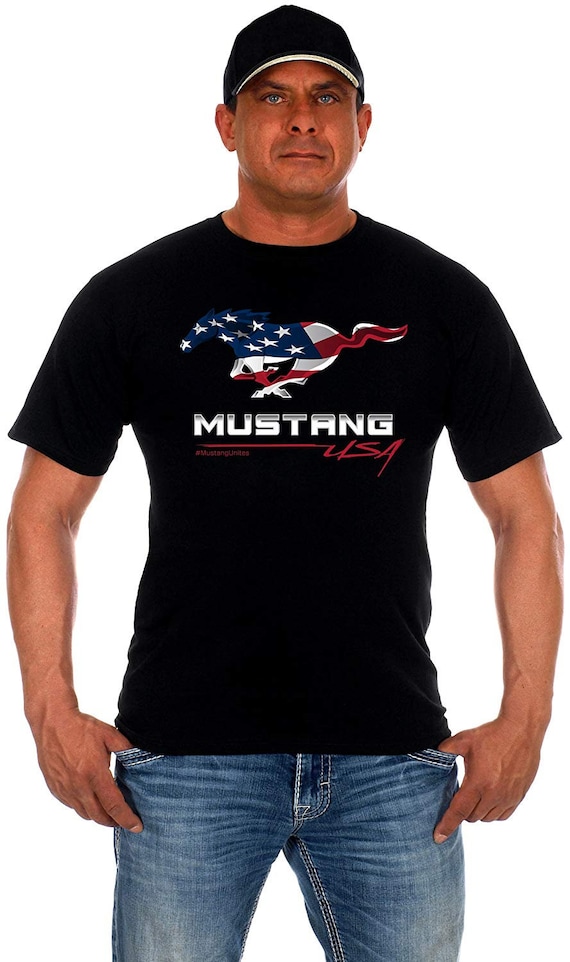 JH Design Men's Ford Mustang T-Shirt's 4 Great Styles Short Sleeve Crew Neck Shirts 