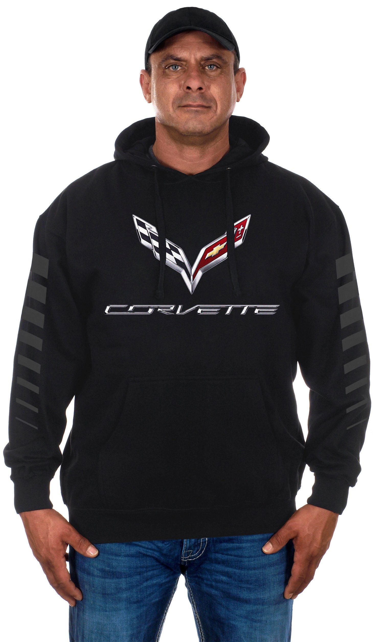 Chevrolet Corvette C3 Logo Hoodie - Officially Licensed Pullover, Men's Sizes S-2XL - View #4