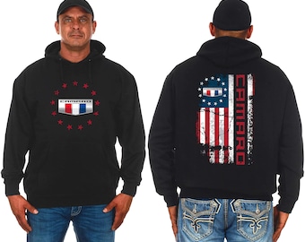 Men's Chevy Camaro U.S.A. Flag 2-Sided Pullover Hoodie