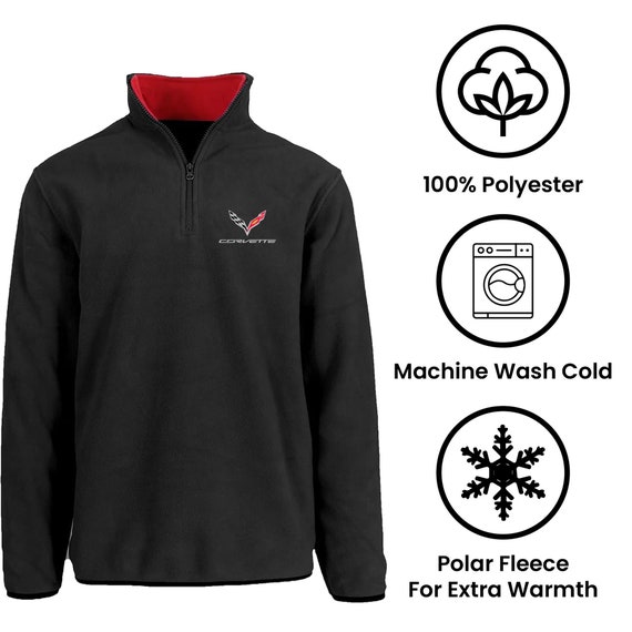 JH Design Men's Chevy Corvette C7 Quarter Zip Fleece