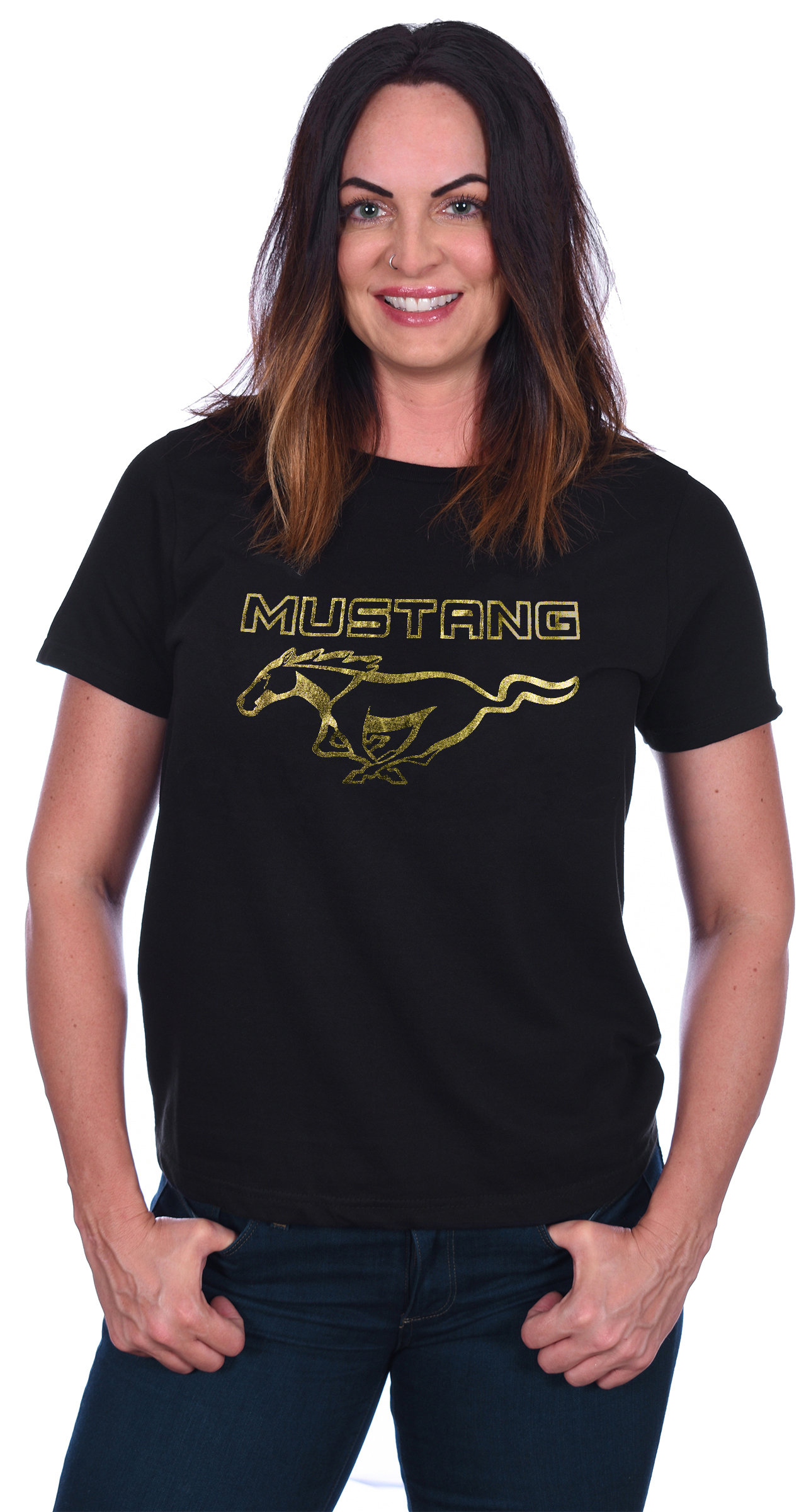 DESIGN unisex extreme oversized license t-shirt with Ford Mustang prints in black