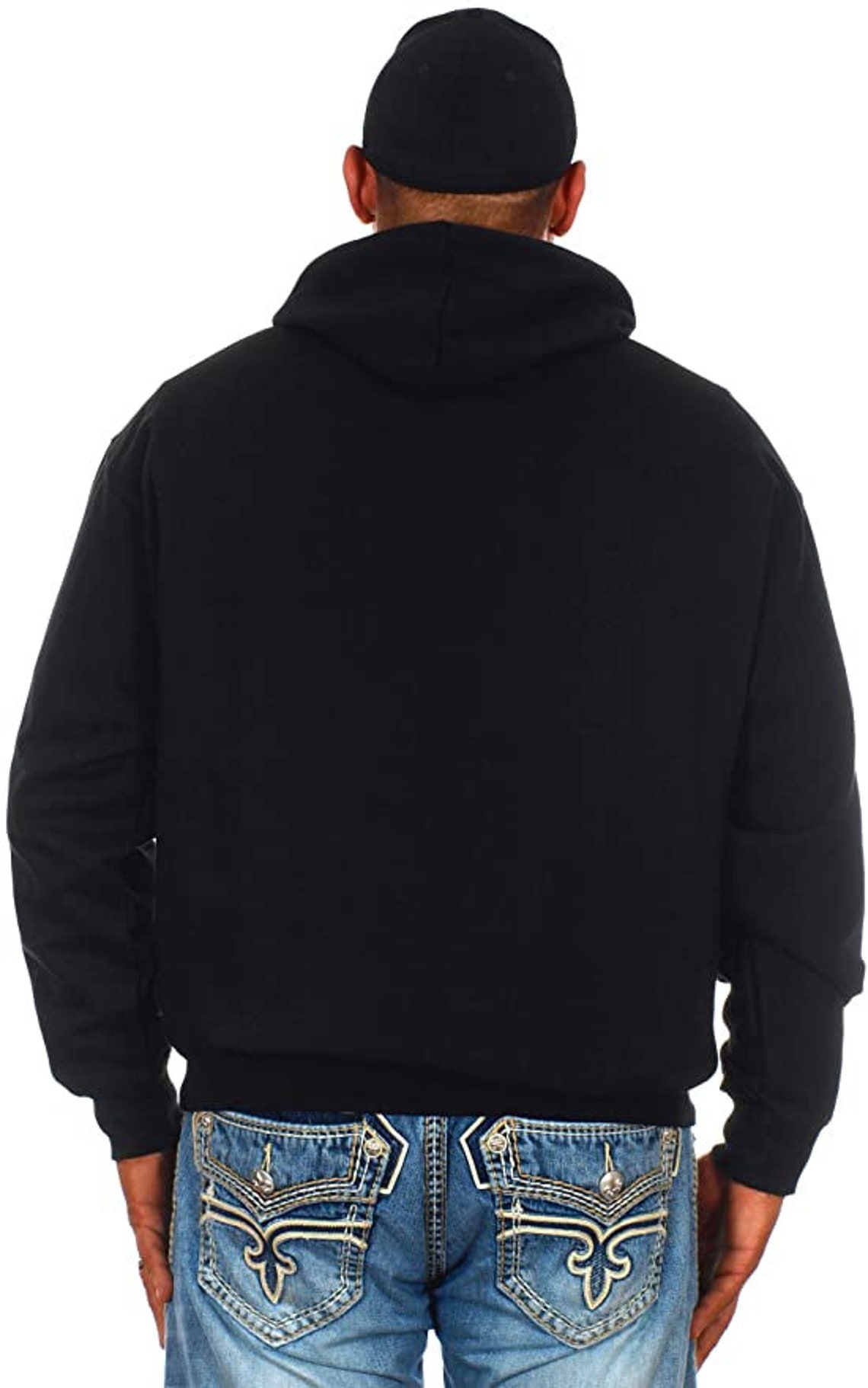 JH DESIGN GROUP Men's Chevy Corvette C8 Hoodie - Two-Sided American Flag Graphic Pullover Sweatshirt