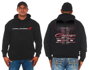 JH Design Group Men's Dodge Challenger Collage Pullover Hoodie 2-Side Sweatshirt
