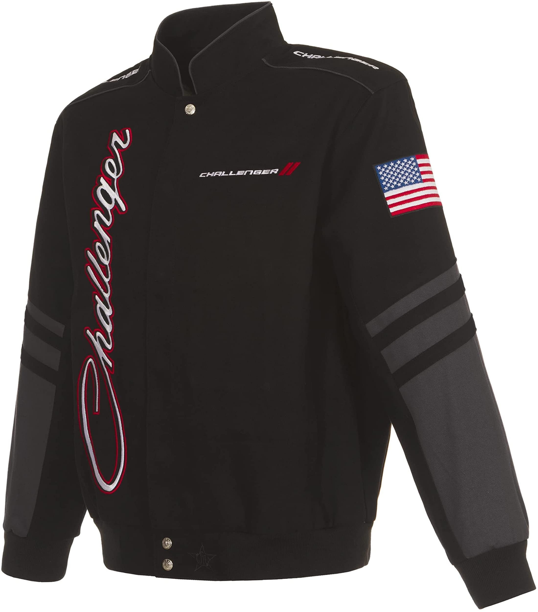 JH Design Men's Dodge Challenger Jacket an Embroidered JH Design Men's Dodge Challenger Jacket an Embroidered
