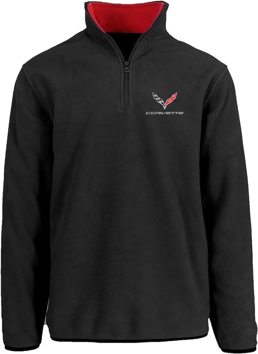 JH Design Men's Chevy Corvette C7 Quarter Zip Fleece