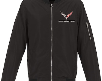 Men's Chevy Corvette Jacket Lightweight Zip-Up Nylon Coat