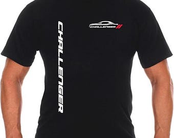 JH Design Men's Dodge Challenger Classic T-Shirt Short Sleeve Black Crew Neck Shirt