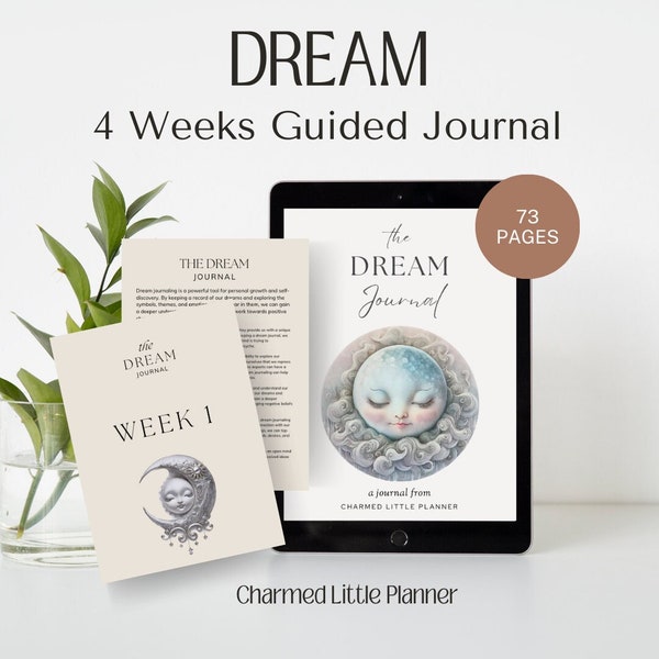 Journal de rêves avec invites et suiveur de rêves, Journal de rêves pour l'interprétation et l'analyse des rêves, Journal de rêves Dream Shadow Work
