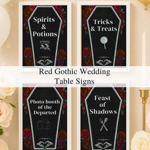 Gothic Wedding Table Signs, Halloween Wedding Decor, Printable Coffin Sign, Editable Canva Template, Alternative Wedding Reception Signage