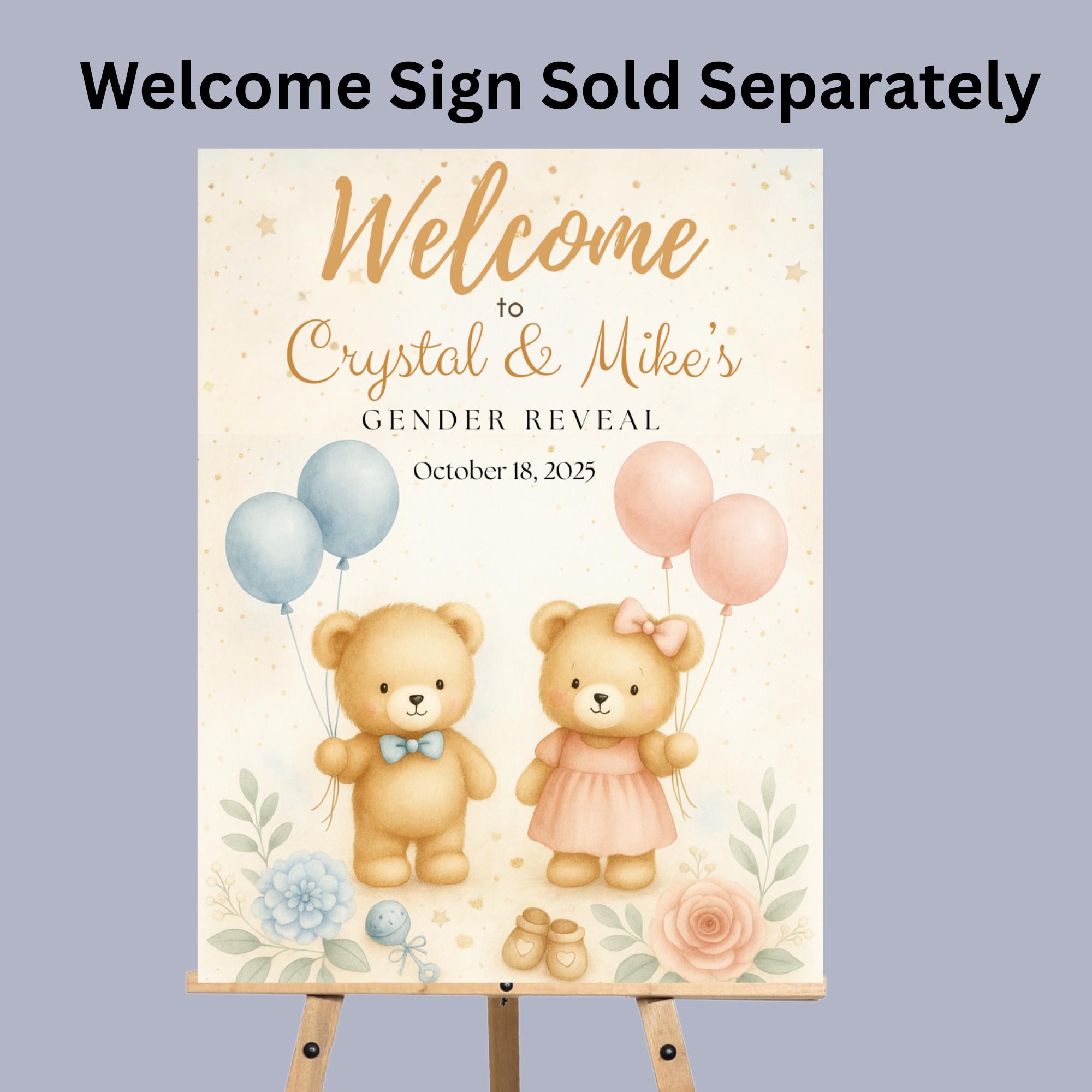 Twin Gender Reveal 18x24 Voting Board | What Will the Babies Be Poster ...