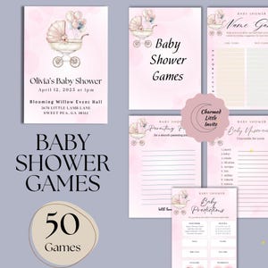 Baby Shower Games Digital, Fun Printable Activities, Editable Canva Templates, Gender Neutral Baby Shower Game Pack, Advice for Mom Dad