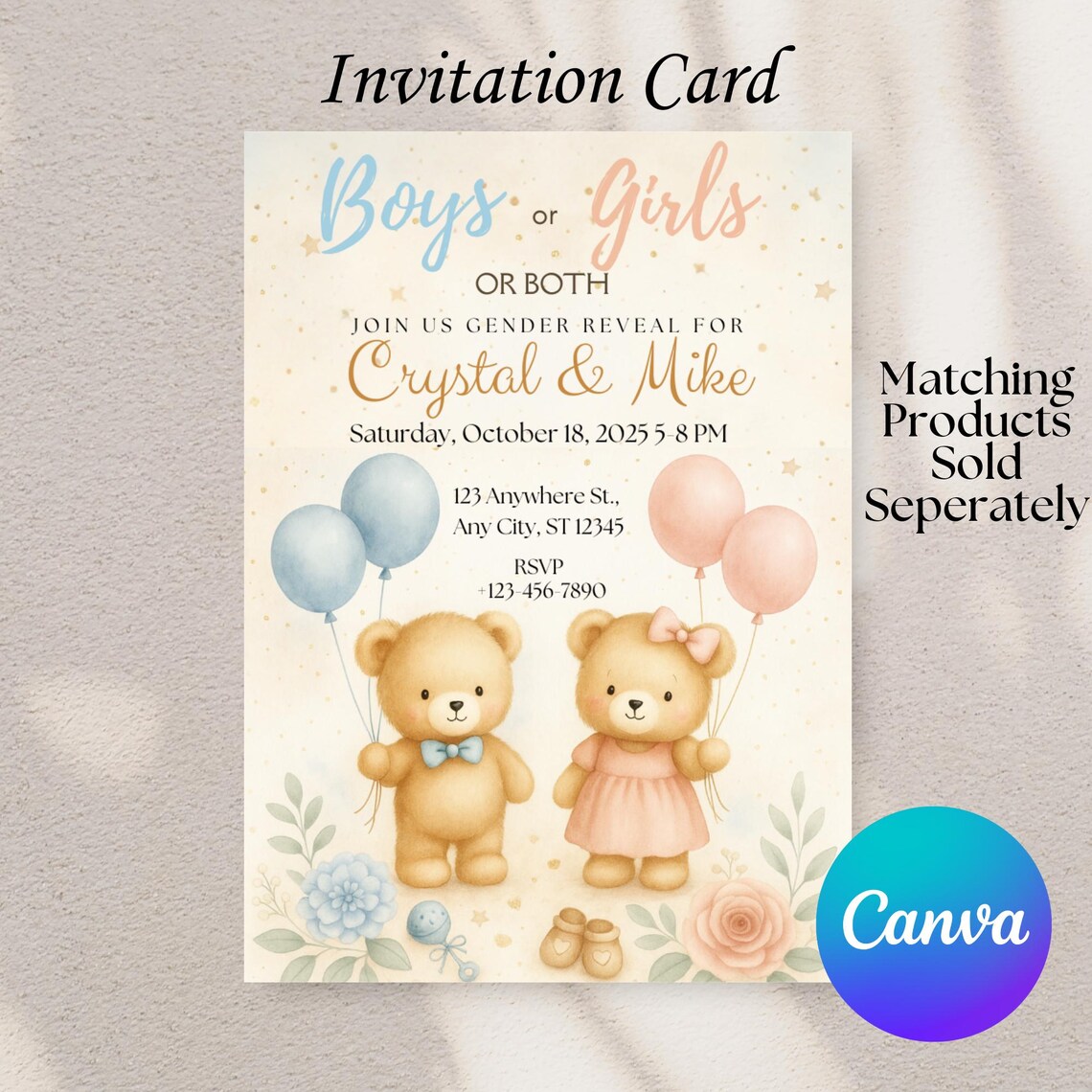 Twin Gender Reveal 18x24 Voting Board | What Will the Babies Be Poster ...