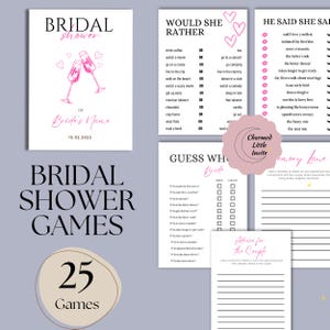 Bridal Shower Games Customizable Digital, Fun Printable Canva Templates, Editable Party Activities, Instant Download for Guests