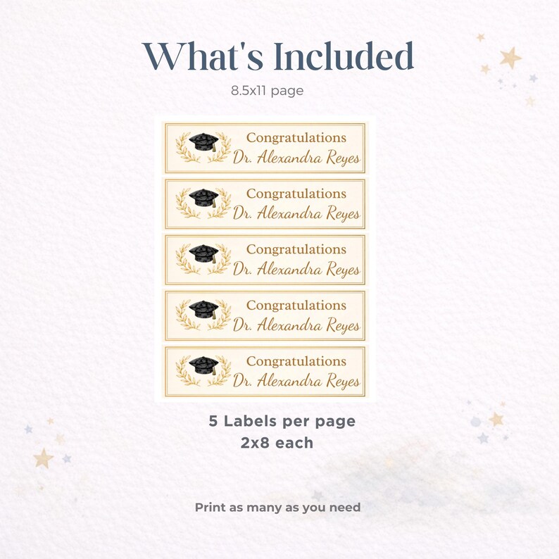 Table Label Graduation Graduation Water Bottle Labels Editable, Phd Party Labels Template ...