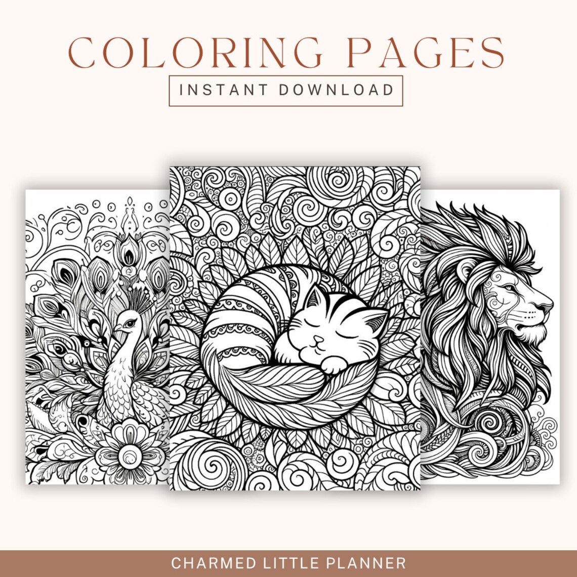 Adult Coloring Pages for Anxiety Relief and Mental Health, Instant ...