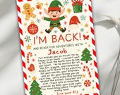Elf Return Letter Printable | I’m Back Elf Letter Template | Editable 5x7 Arrival Note | Christmas Elf Welcome Back | Kids Holiday Printable