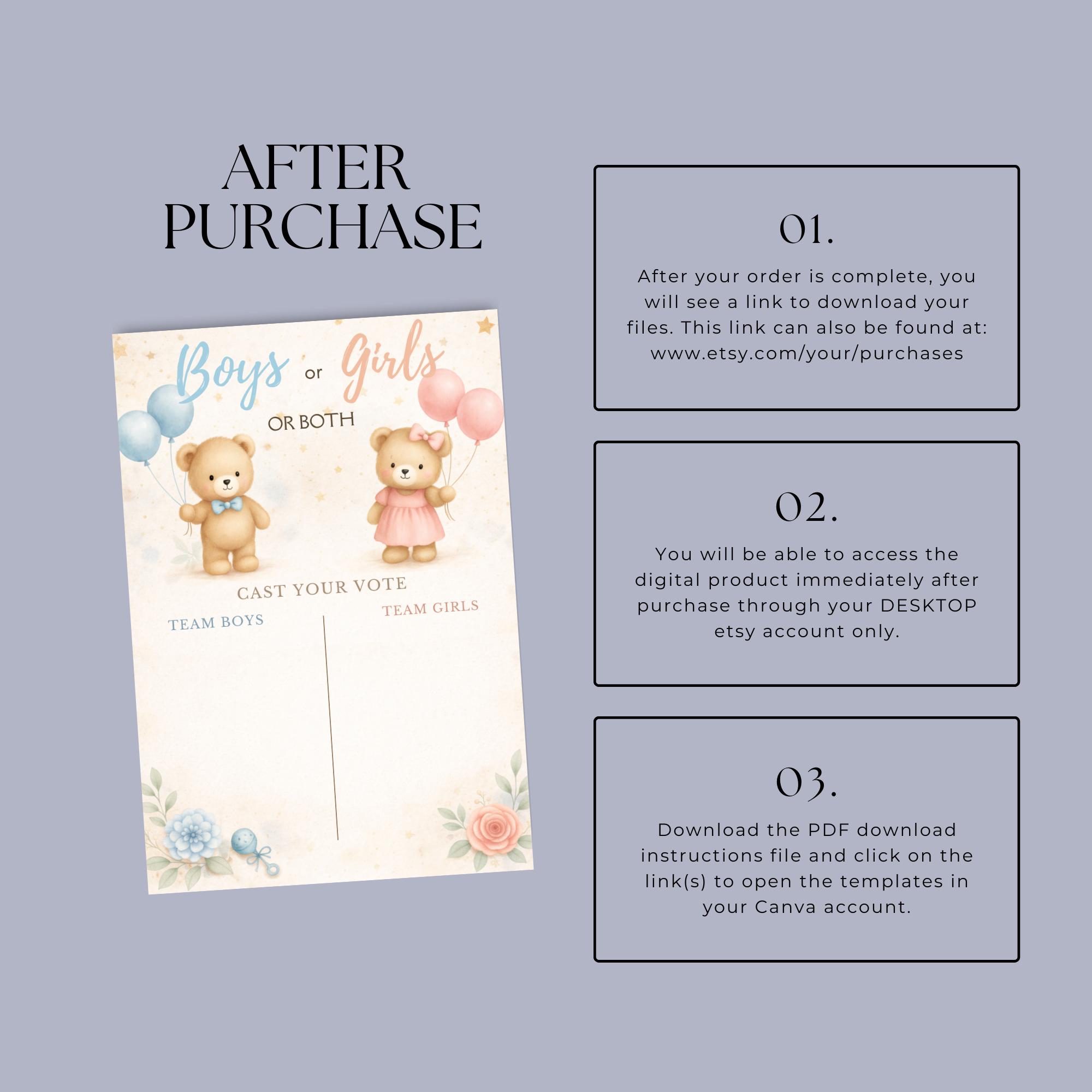 Twin Gender Reveal 18x24 Voting Board | What Will the Babies Be Poster ...